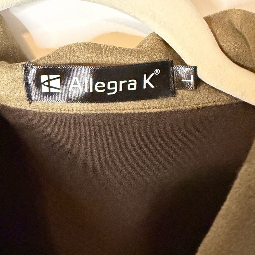 Allegra K Olive Green Crop Jacket Large - Picture 5 of 8